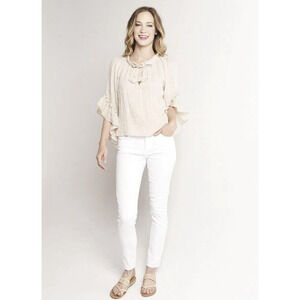 MISA Los Angeles Allegra Size Small Ivry Blouse Ruffled Sleeves Blouse Top USA